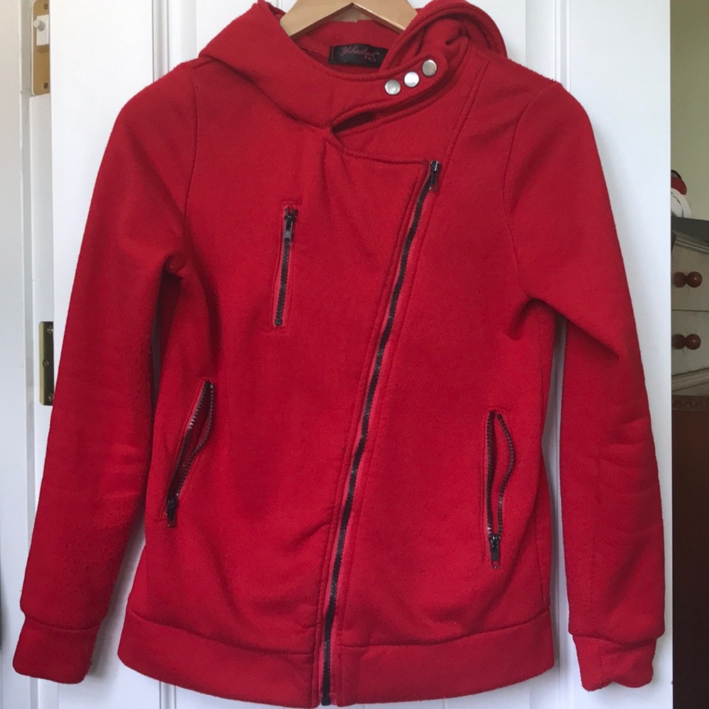 Yibailian red fleece jacket